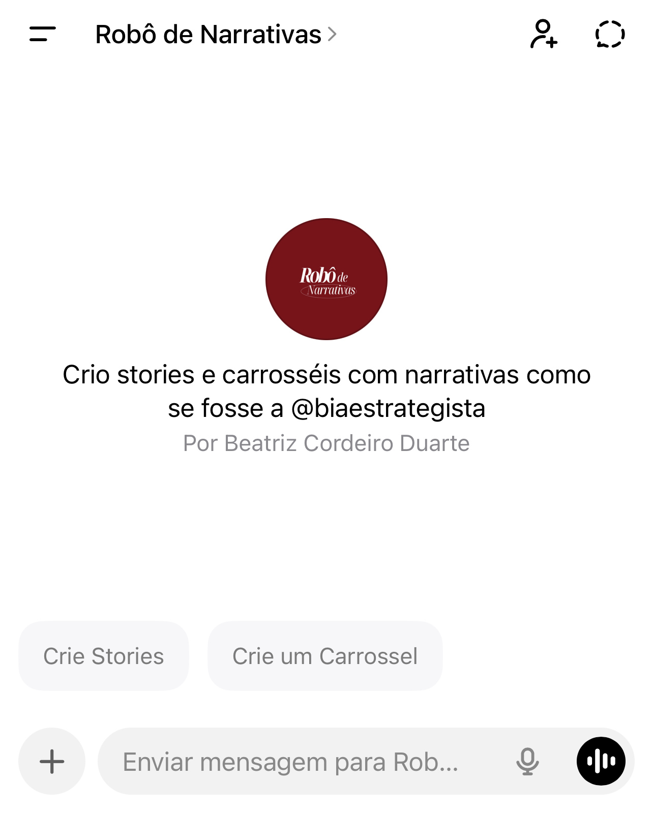Robô de Narrativas da Beatriz Duarte